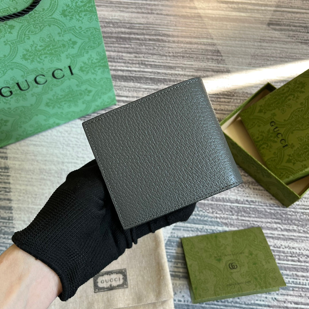 Luxury Gucci GG MARMONT 11 BIFOLD WALLET IN PENTER GREY CALFSKIN