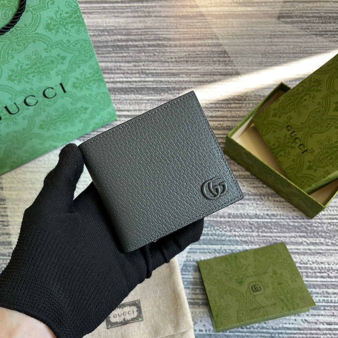 Luxury Gucci GG MARMONT 11 BIFOLD WALLET IN PENTER GREY CALFSKIN