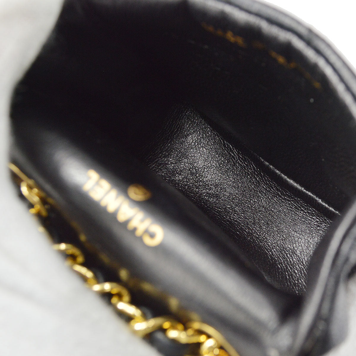 CHANEL Classic Flap Micro Bum Belt Bag Gold Chain Black Lambskin 25543