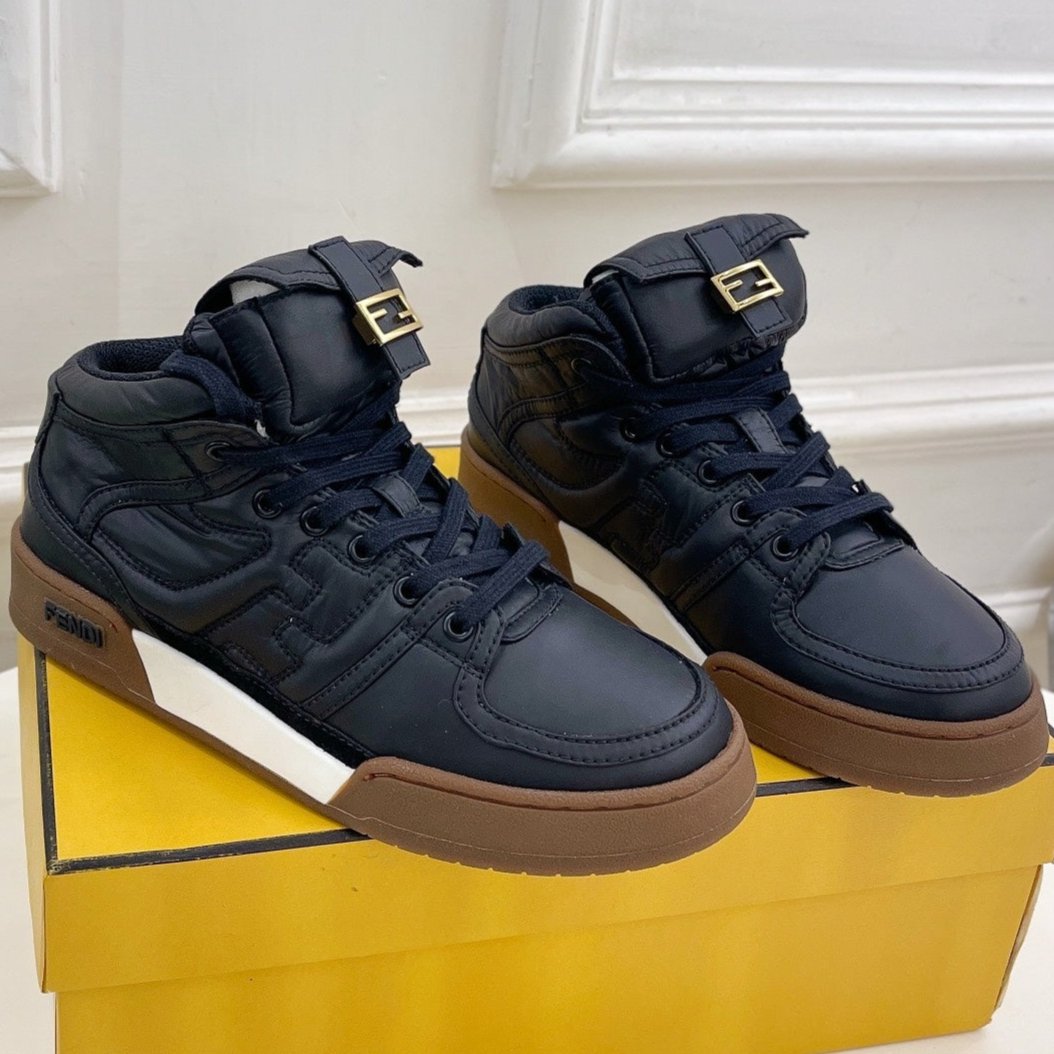 Luxury FendiLuxury FendiLOGO SOCK SNEAKER BOOTS IN BLACK LAMBSKIN