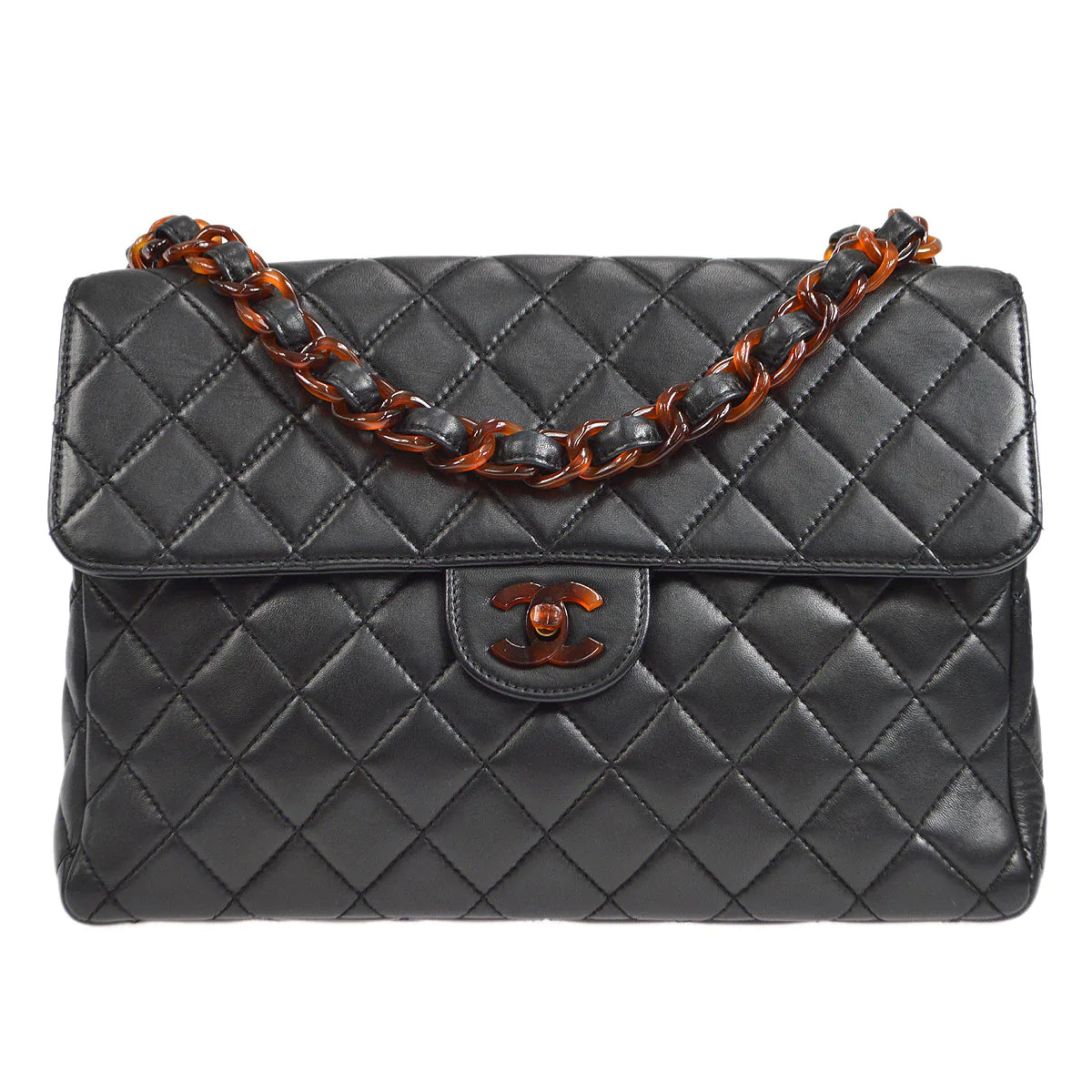 CHANEL 1996-1997 Classic Flap Jumbo Black Lambskin 46427