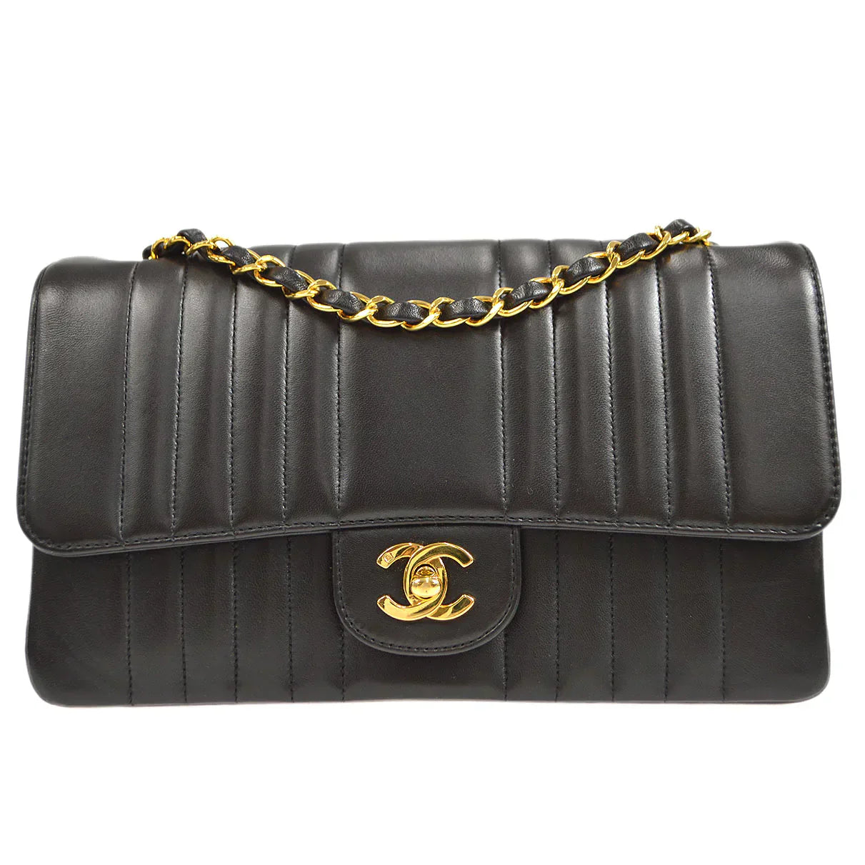 CHANEL★ 1991-1994 Vertical Classic Single Flap Medium 46484