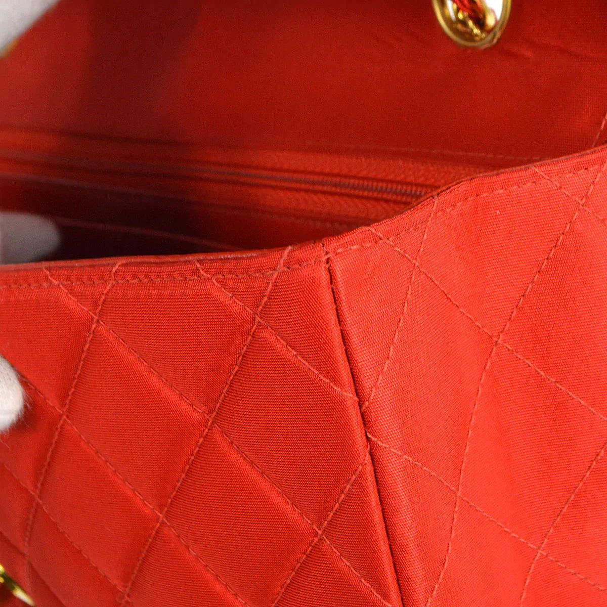 CHANEL 1994-1996 Classic Single Flap Medium Red Nylon 56465