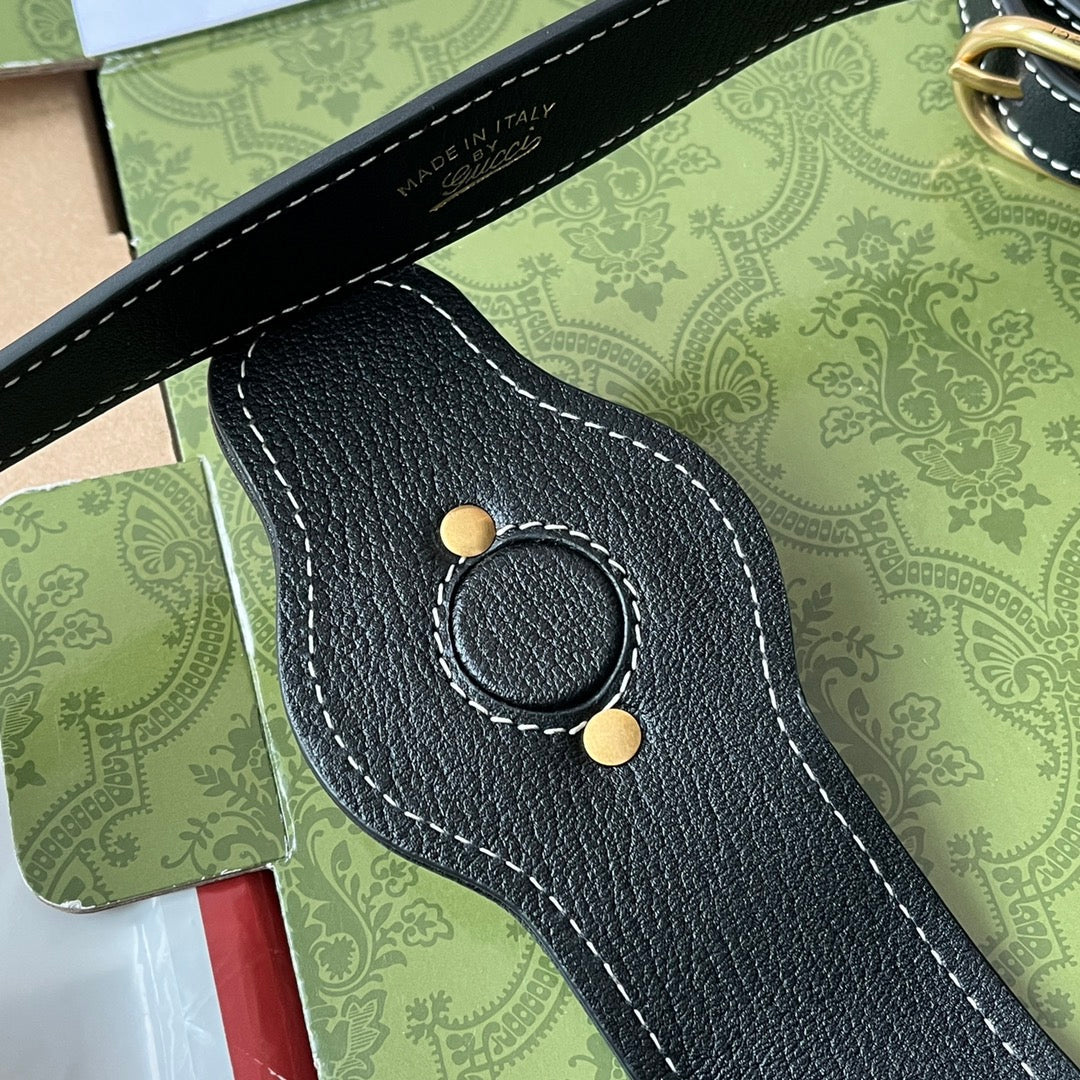 Luxury Gucci MEDIUM SHOULDER BAG 39 IN BEIGE CANVAS MIX BLACK CALFSKIN GOLD HARDWARE