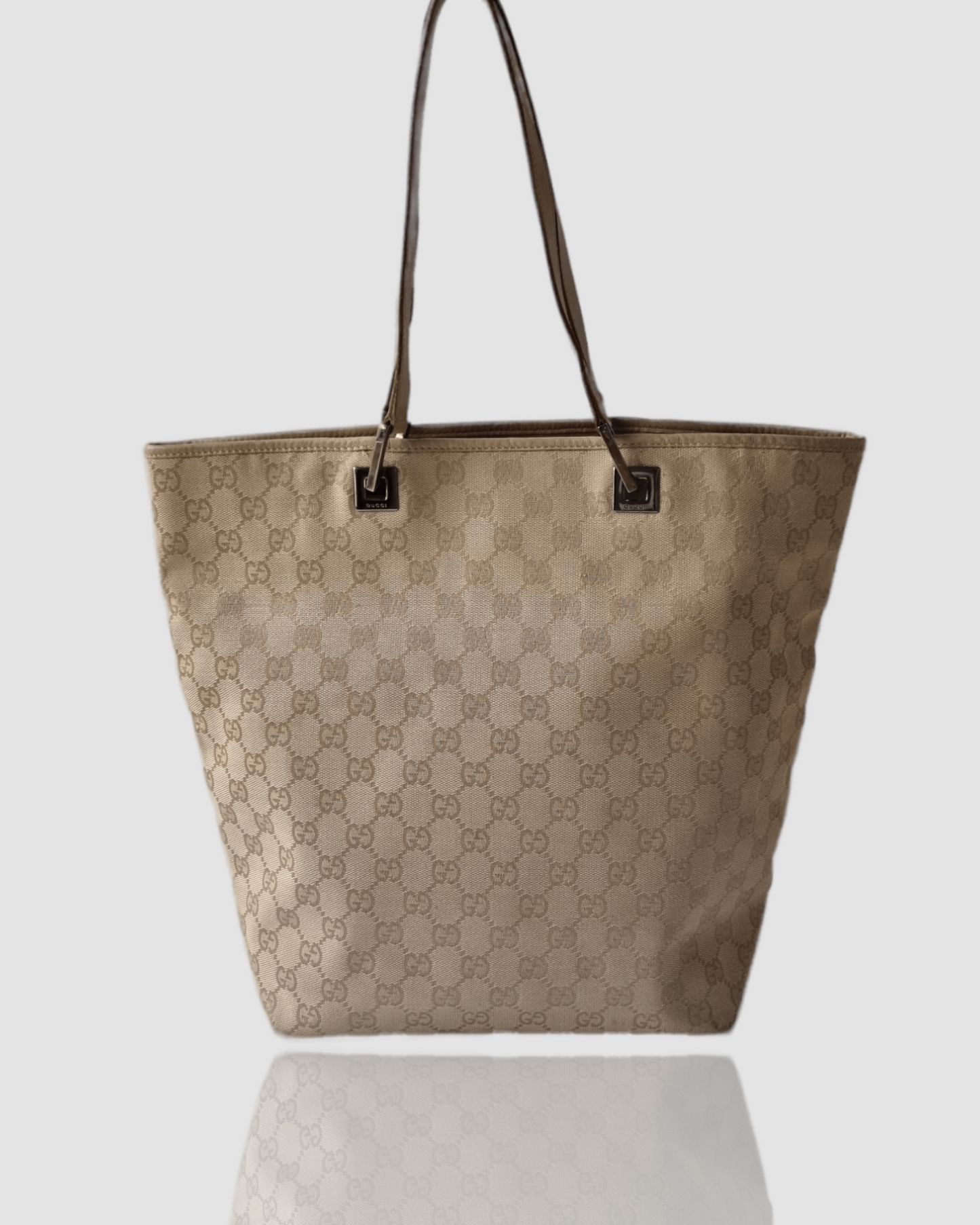 Luxury Gucci Beige Jacquard Tote