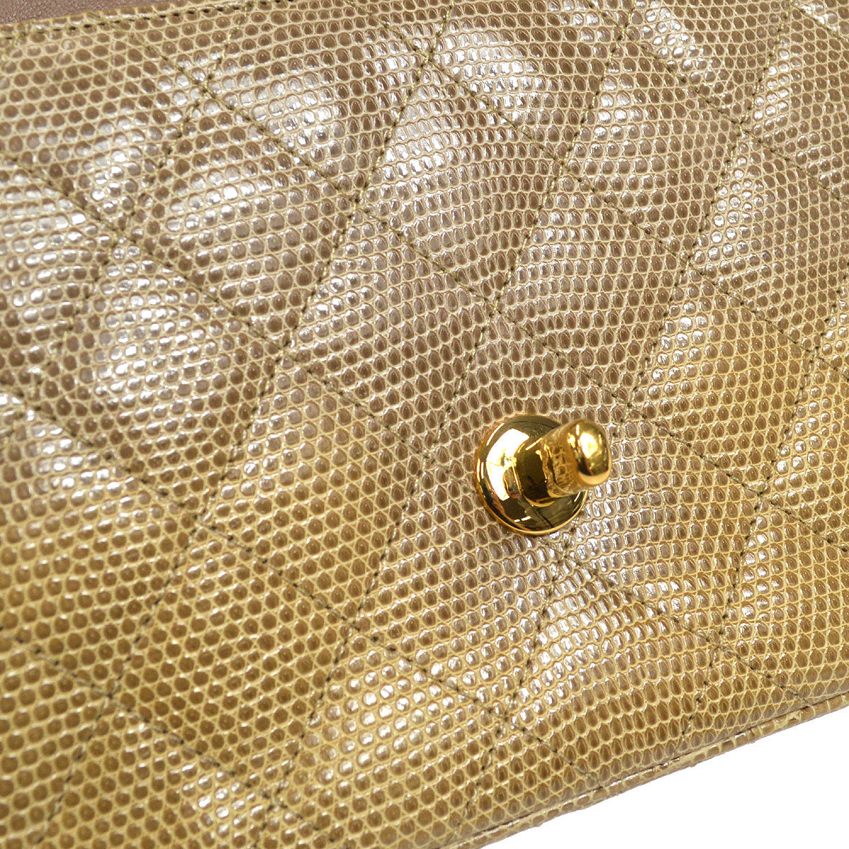 CHANEL 1991-1994 Classic Square Flap Mini Beige Lizard 47683