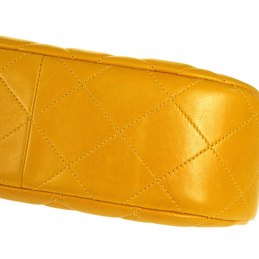CHANEL 1996-1997 Round Flap Handbag Orange Lambskin 26418