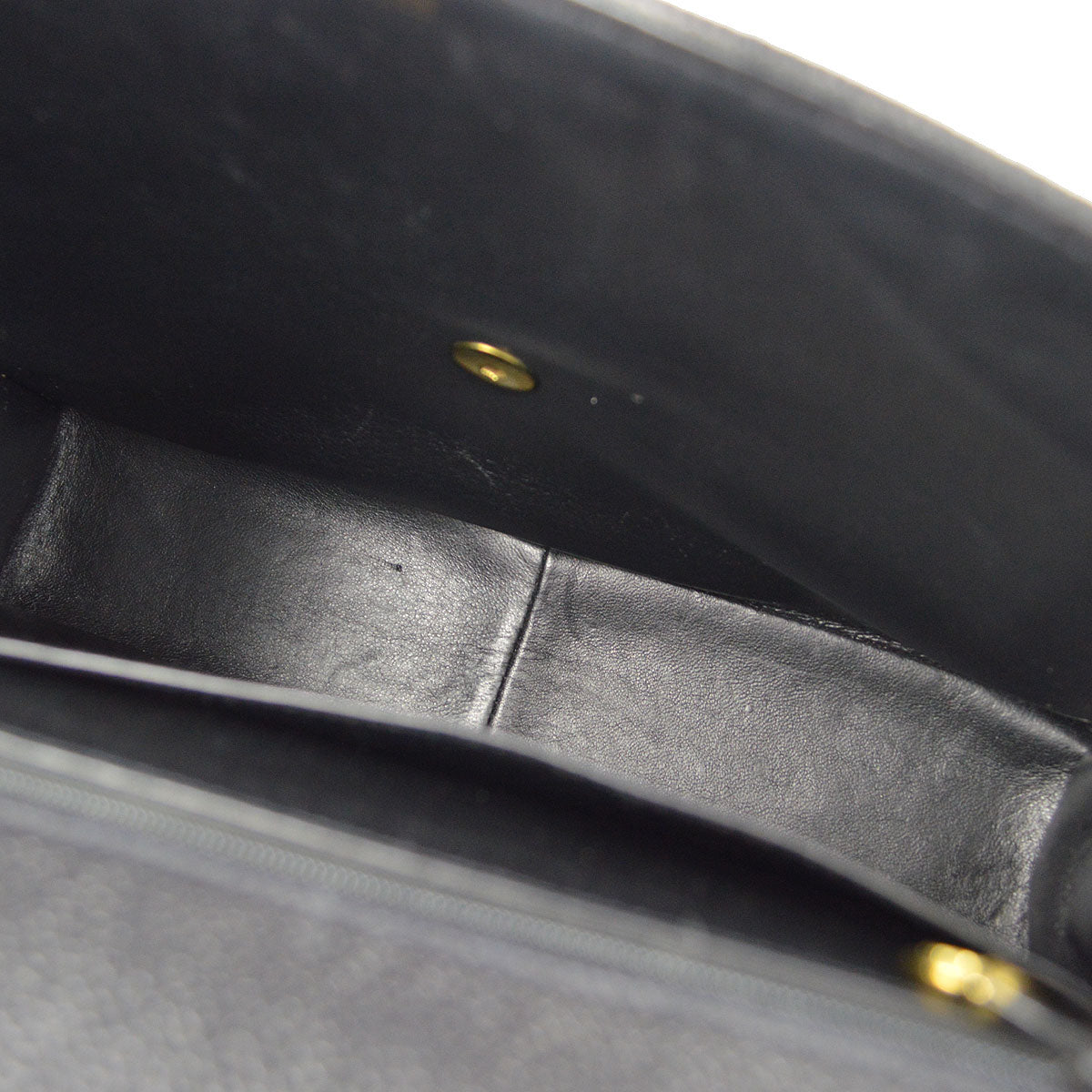 CHANEL 1994-1996 Border Vertical Flap Handbag Black Caviar 47770