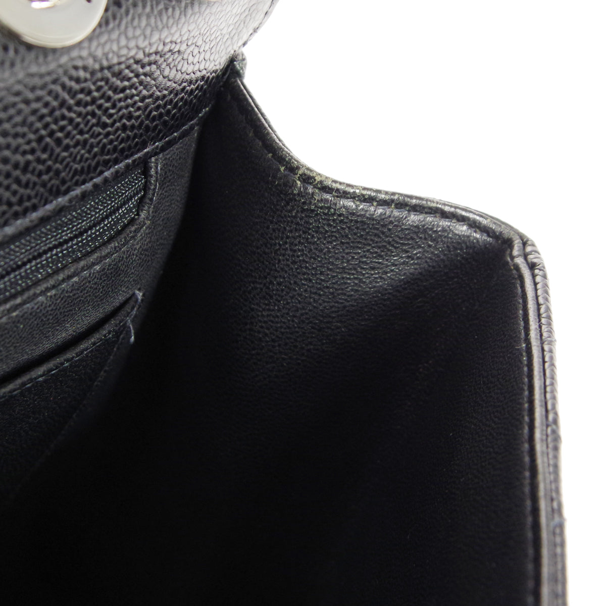 CHANEL★ 2000-2001 Classic Flap Jumbo SHW Black Caviar 27375