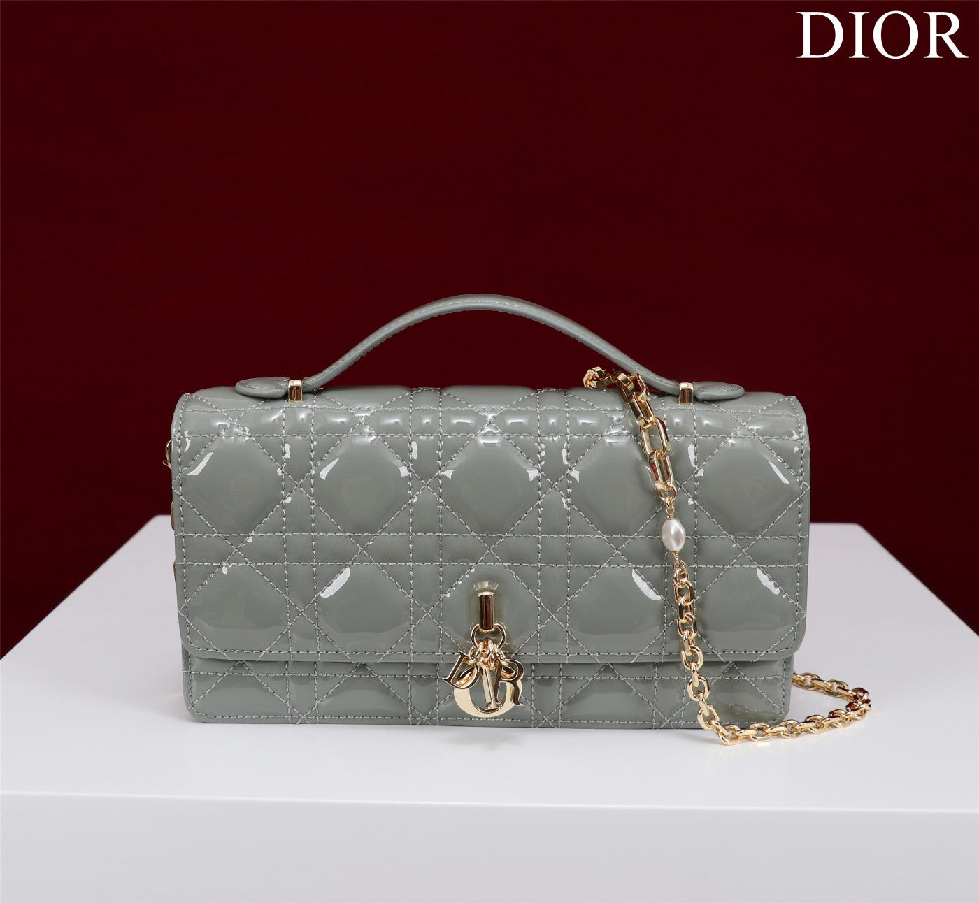 Luxury Diormy mini 21 rock gray petent calfskin