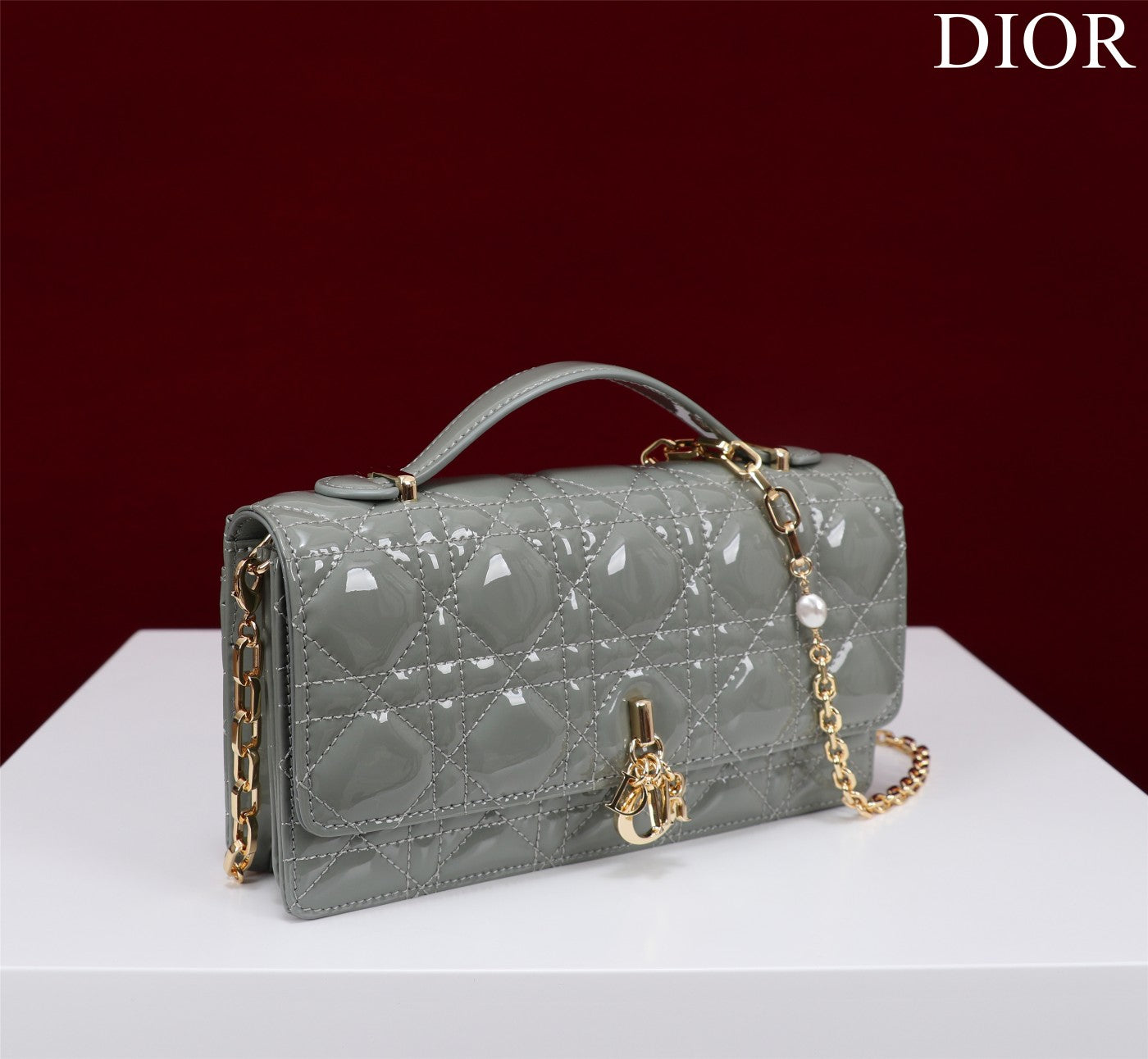 Luxury Diormy mini 21 rock gray petent calfskin