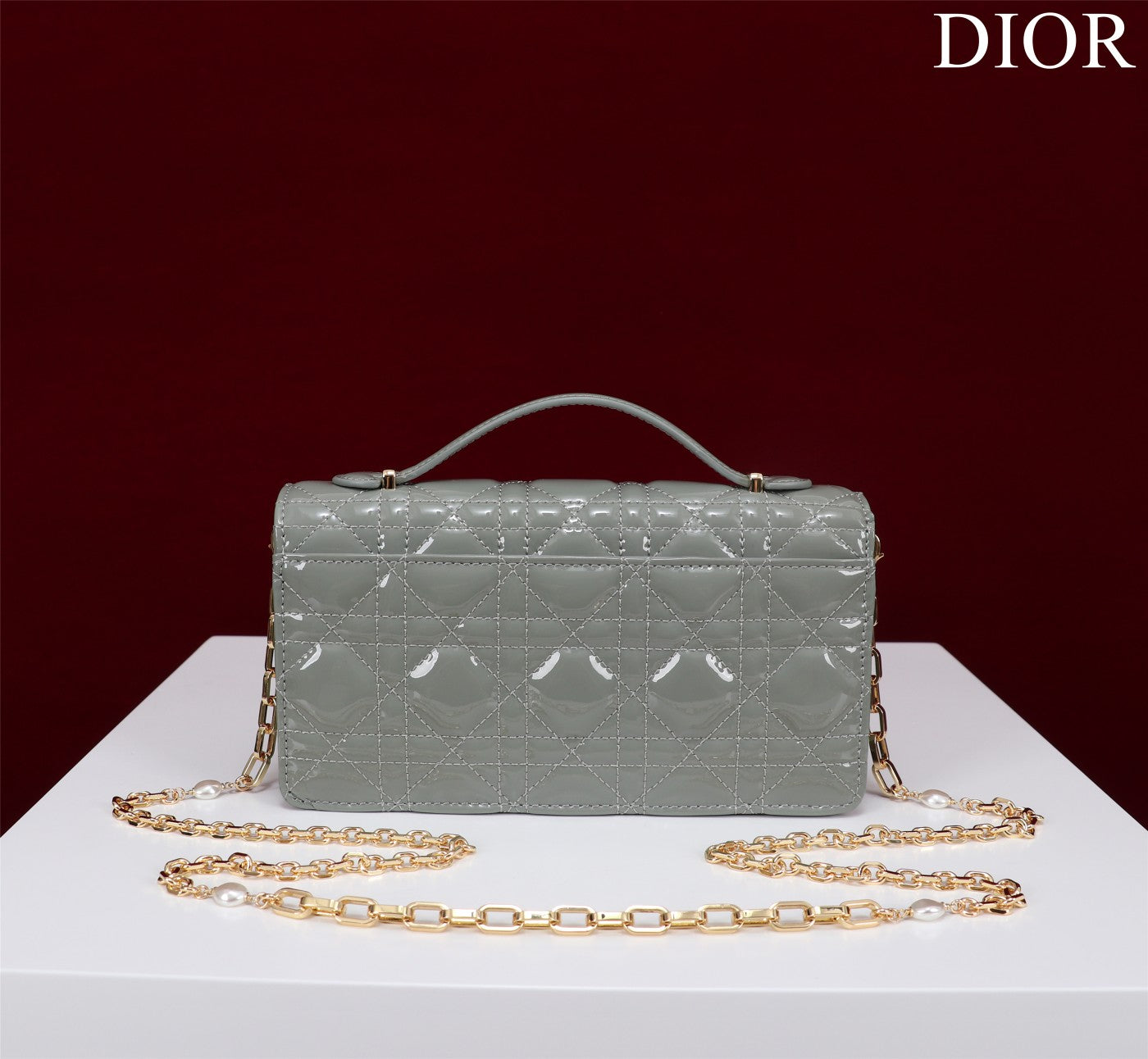 Luxury Diormy mini 21 rock gray petent calfskin