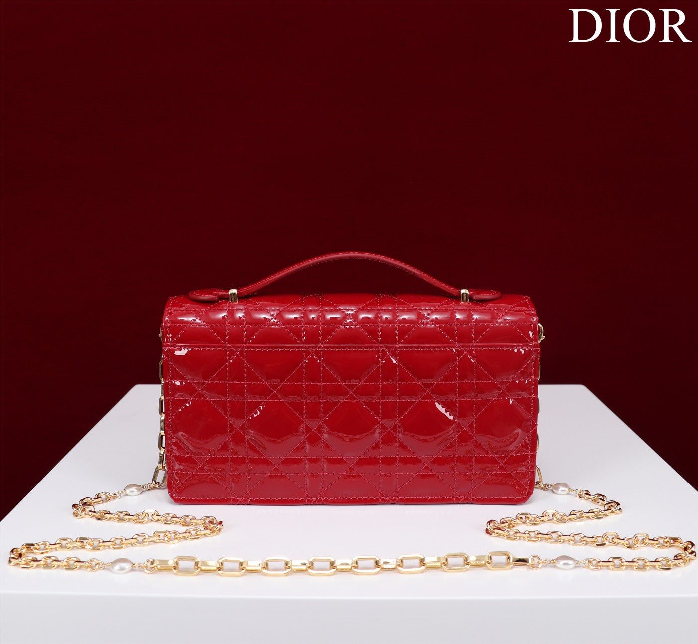 Luxury Diormy mini 21 red patent calfskin