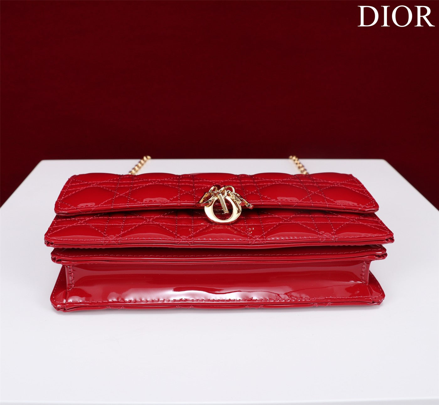 Luxury Diormy mini 21 red patent calfskin