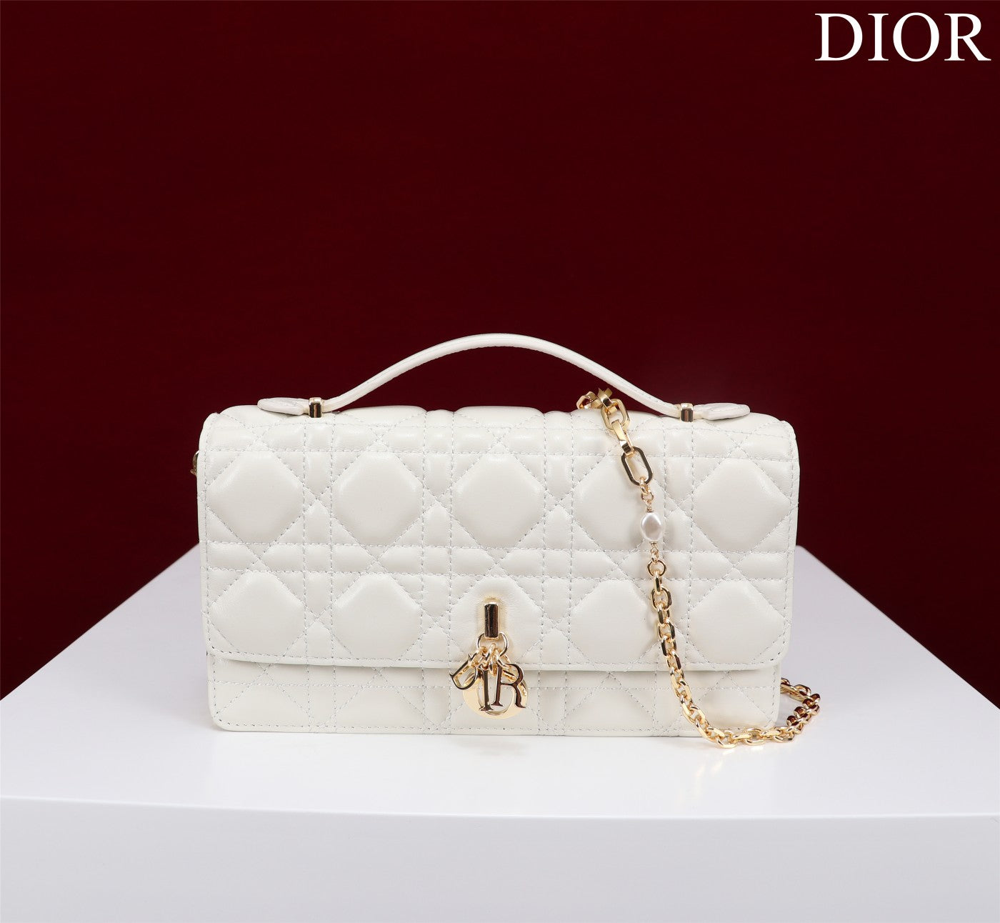 Luxury Diormy mini 21 white lambskin