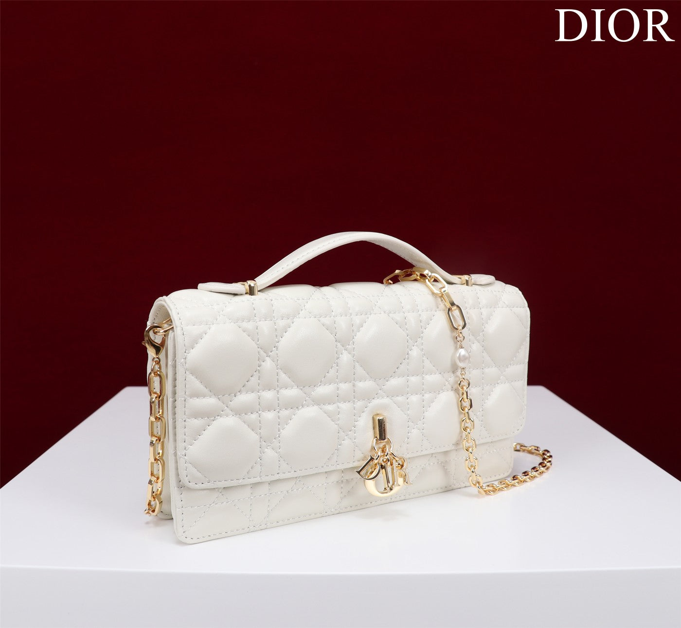 Luxury Diormy mini 21 white lambskin