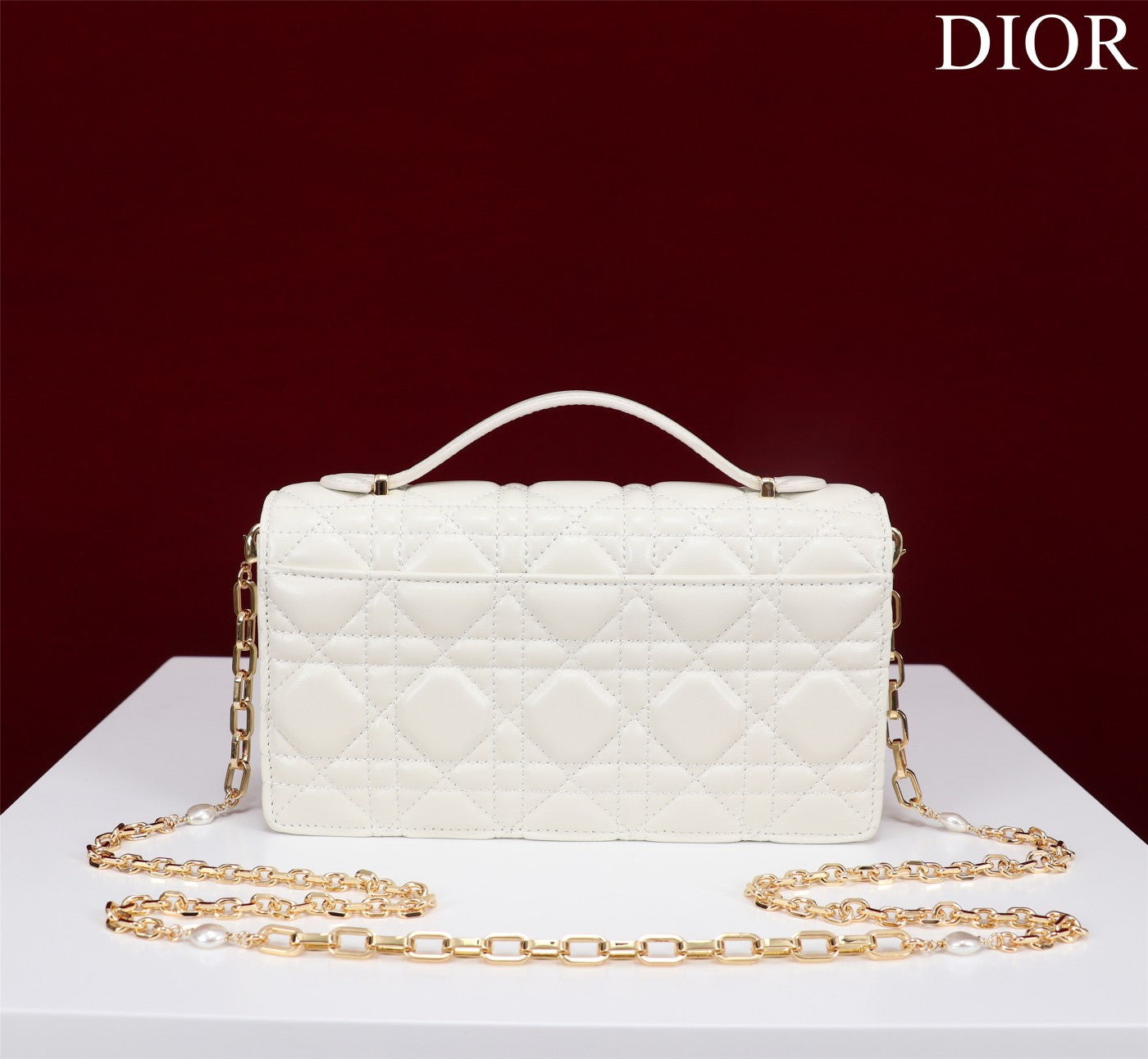 Luxury Diormy mini 21 white lambskin