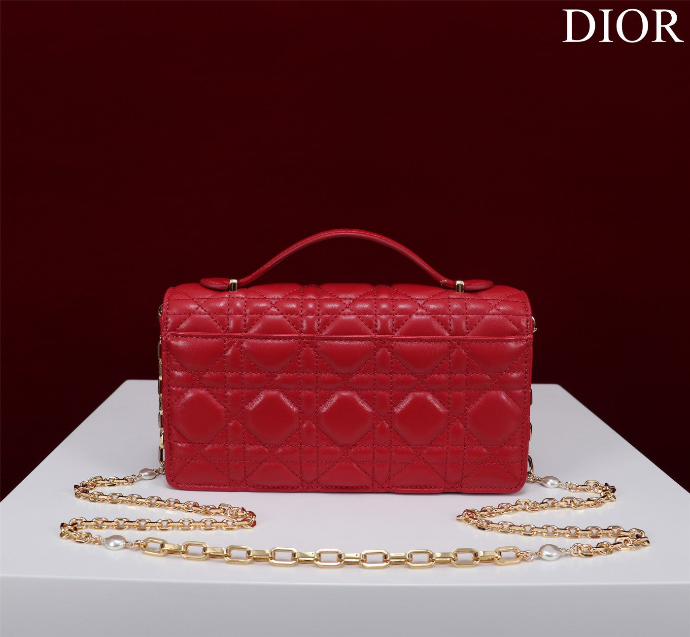 Luxury Diormy mini 21 red lambskin