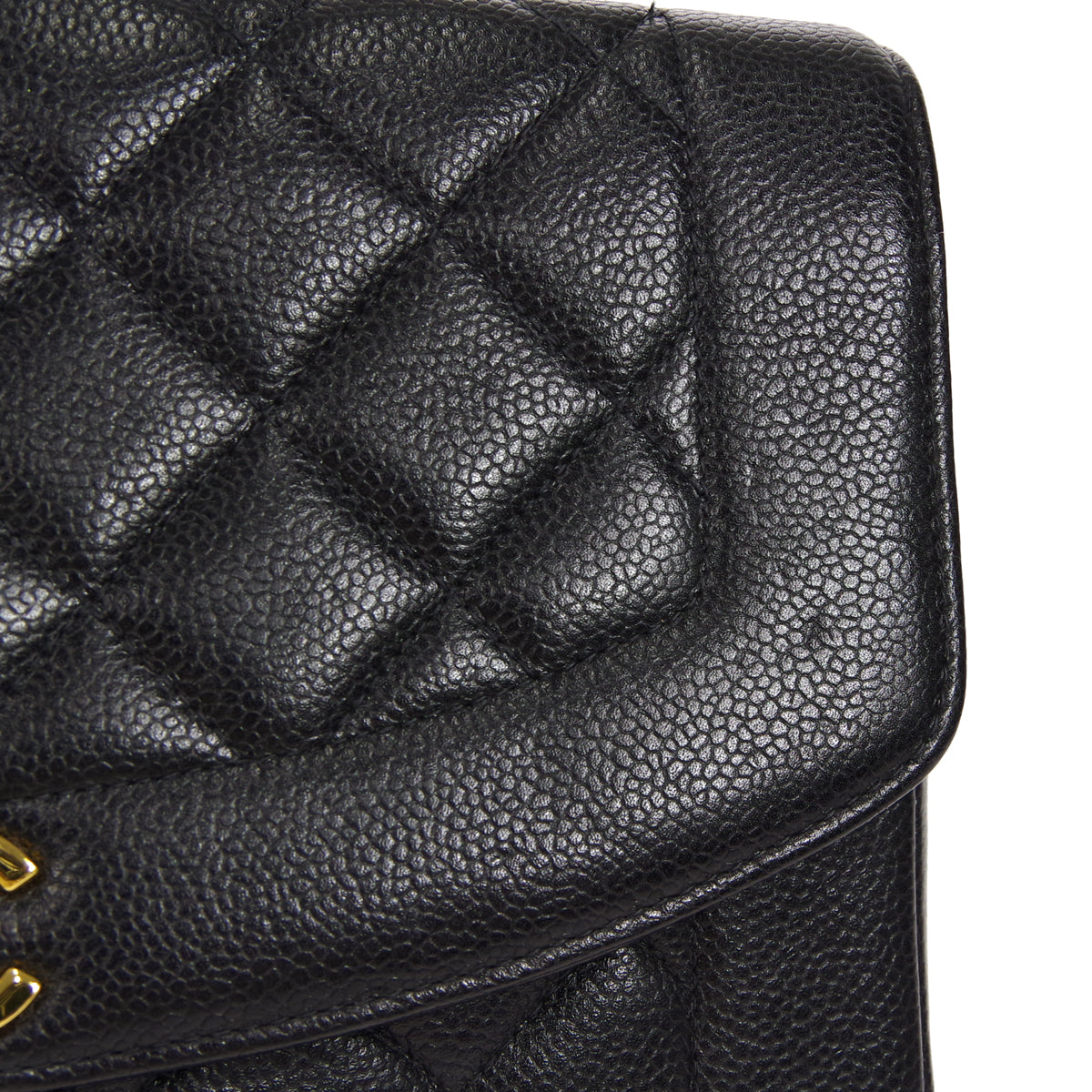 CHANEL 1994-1996 Tall Diana Flap Medium Black Caviar 17140