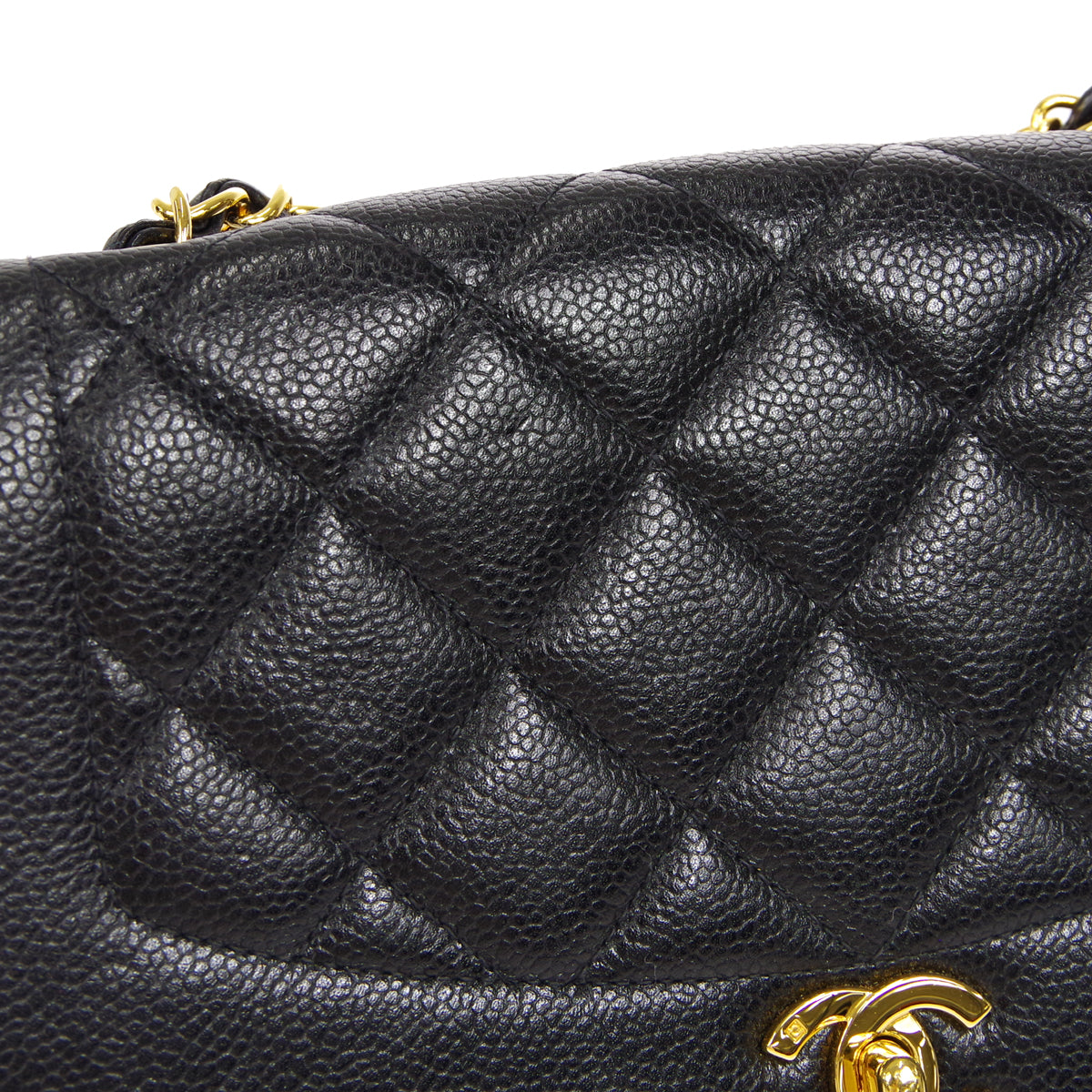 CHANEL 1994-1996 Tall Diana Flap Medium Black Caviar 17140