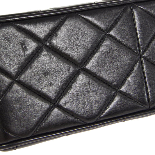 CHANEL 1994-1996 Straight Flap Medium Black Lambskin 47549