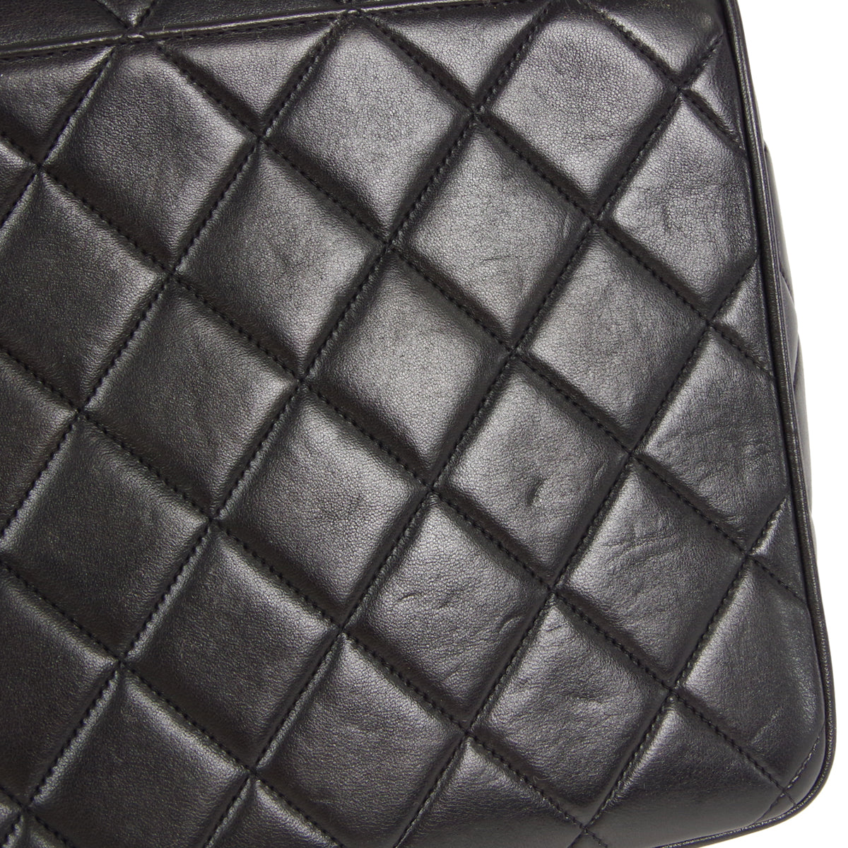CHANEL 1994-1996 Straight Flap Medium Black Lambskin 47549