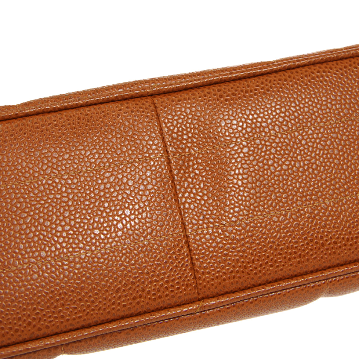 CHANEL 1994-1996 Vertical Border Flap Handbag Brown Caviar 56605