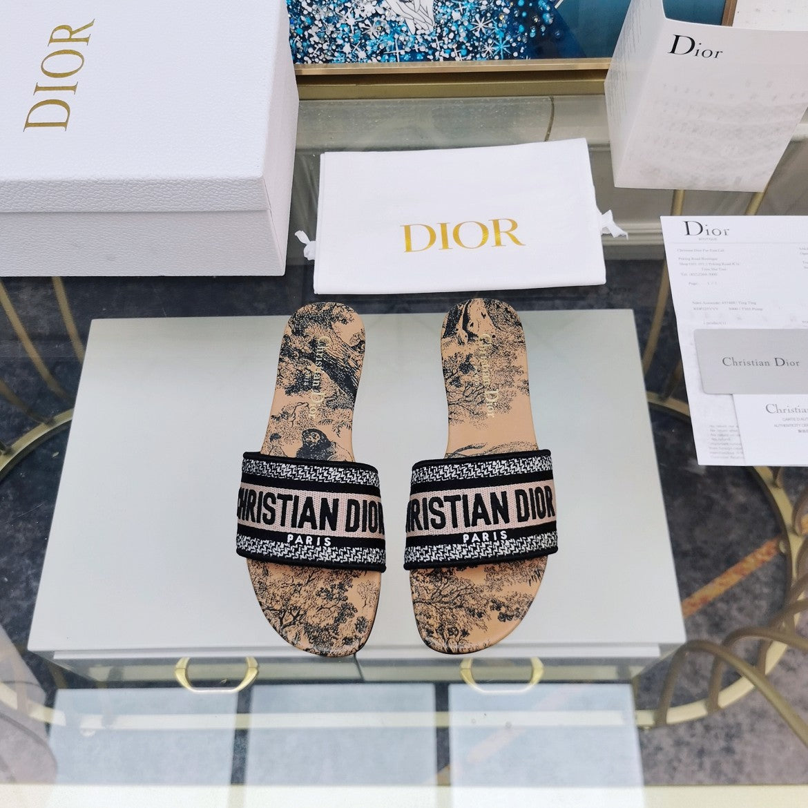 Luxury DiorMule Dway Slide 10mm Multi-motifs Style 81
