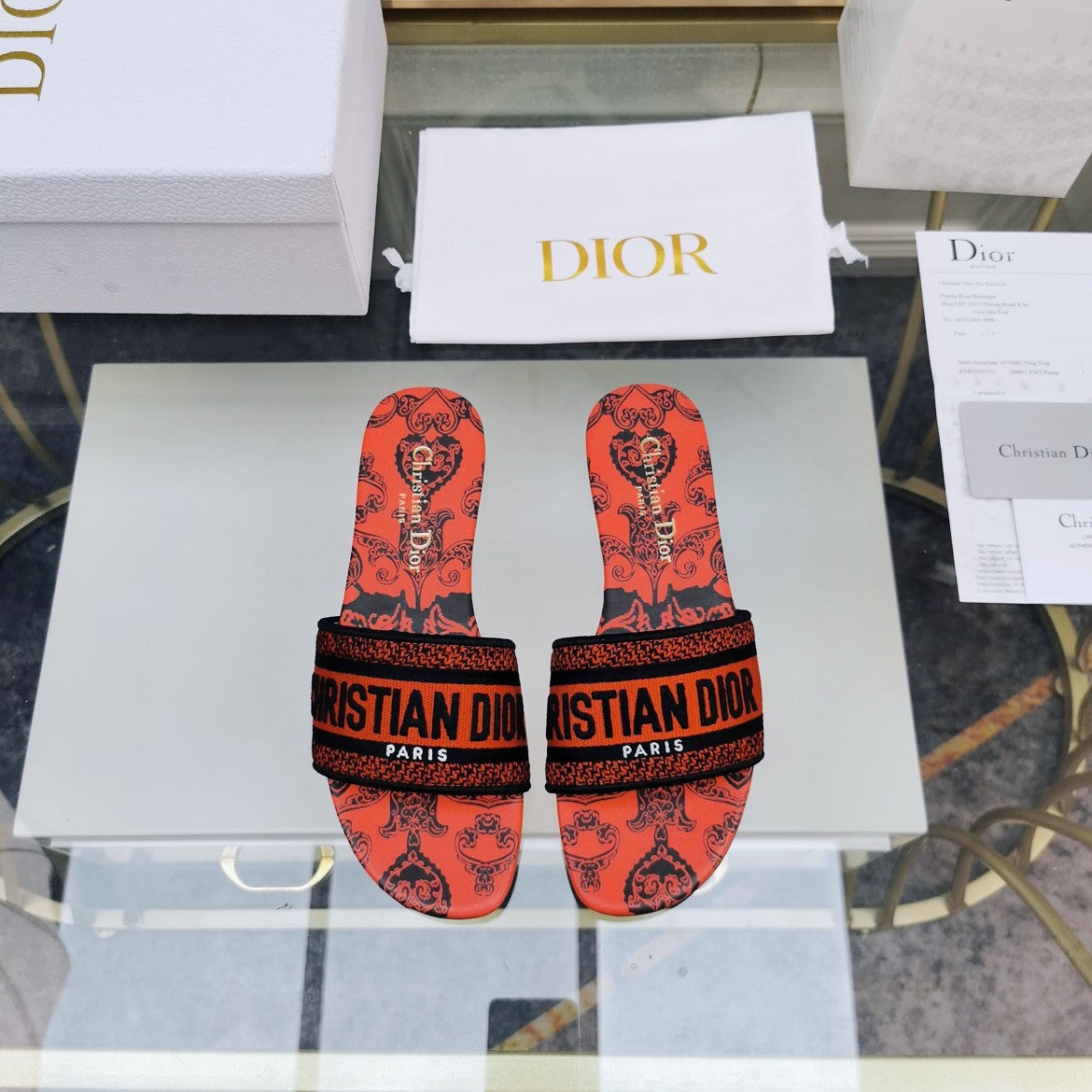 Luxury DiorMule Dway Slide 10mm Multi-motifs Style 79