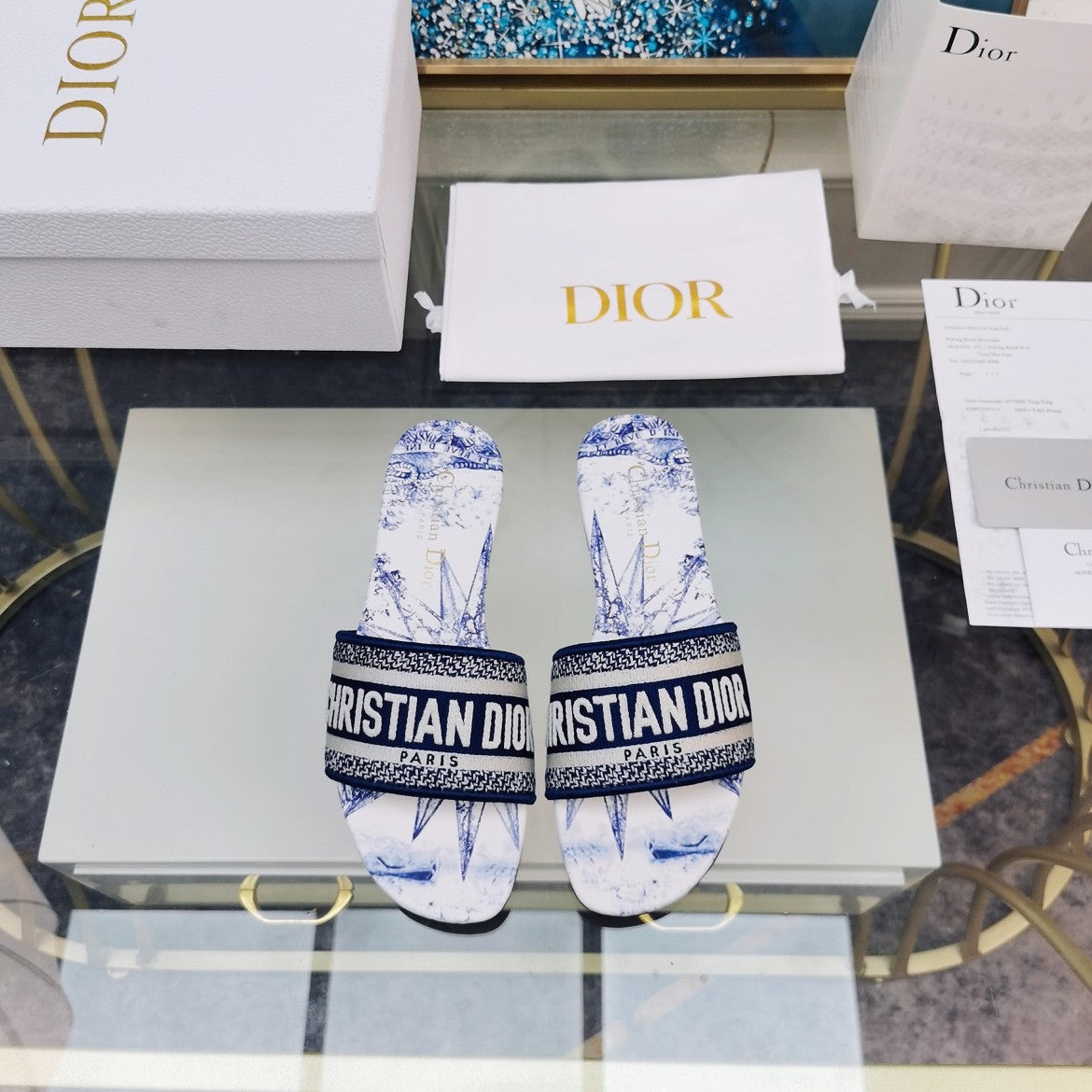 Luxury DiorMule Dway Slide 10mm Multi-motifs Style 78