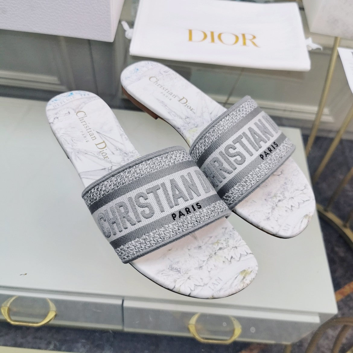 Luxury DiorMule Dway Slide 10mm Multi-motifs Style 27