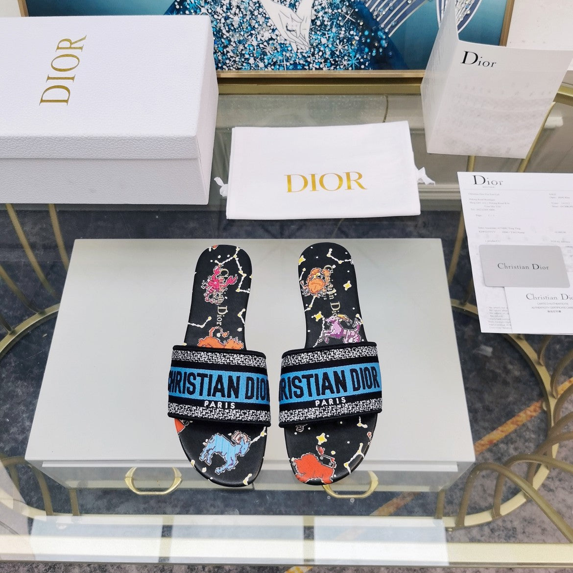 Luxury DiorMule Dway Slide 10mm Multi-motifs Style 77
