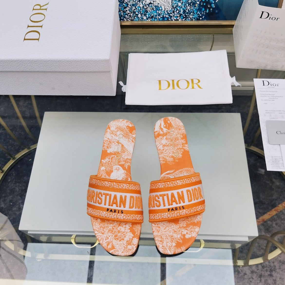 Luxury DiorMule Dway Slide 10mm Multi-motifs Style 76