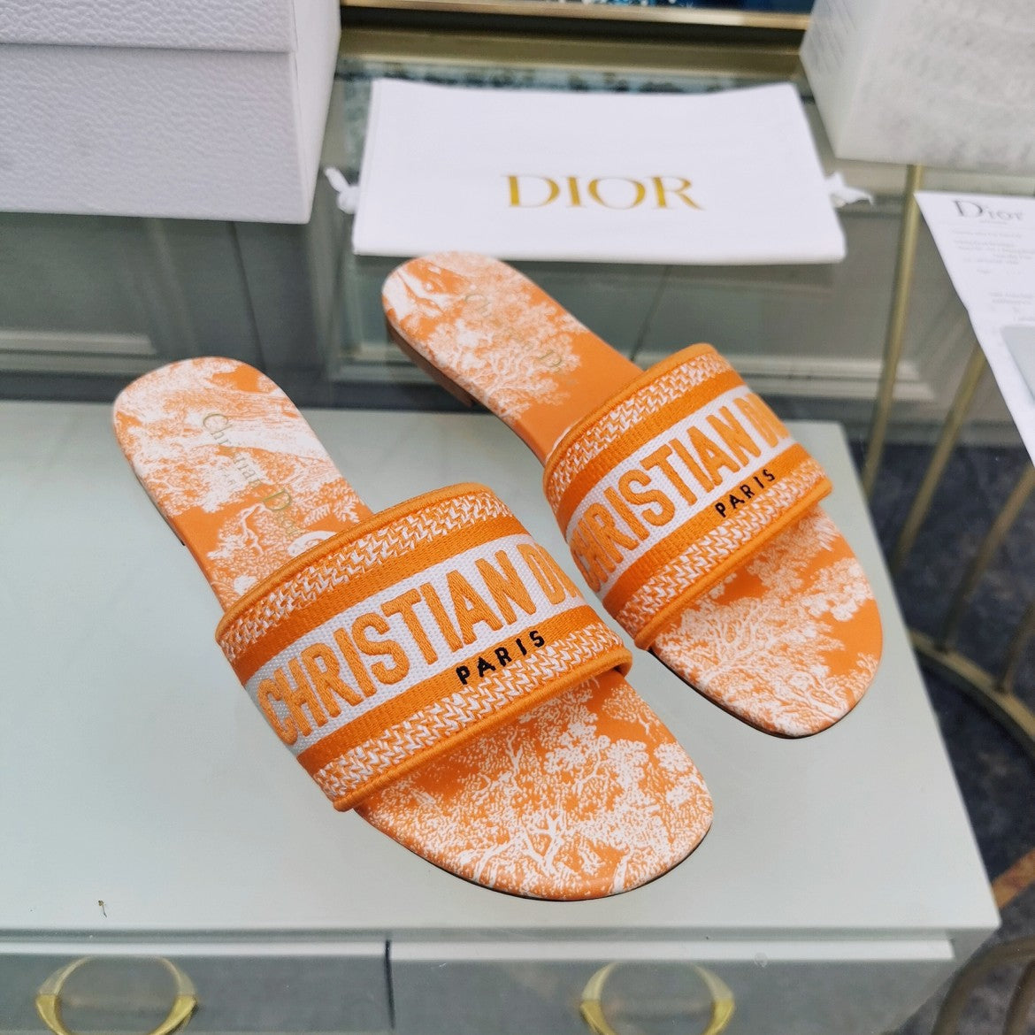 Luxury DiorMule Dway Slide 10mm Multi-motifs Style 76