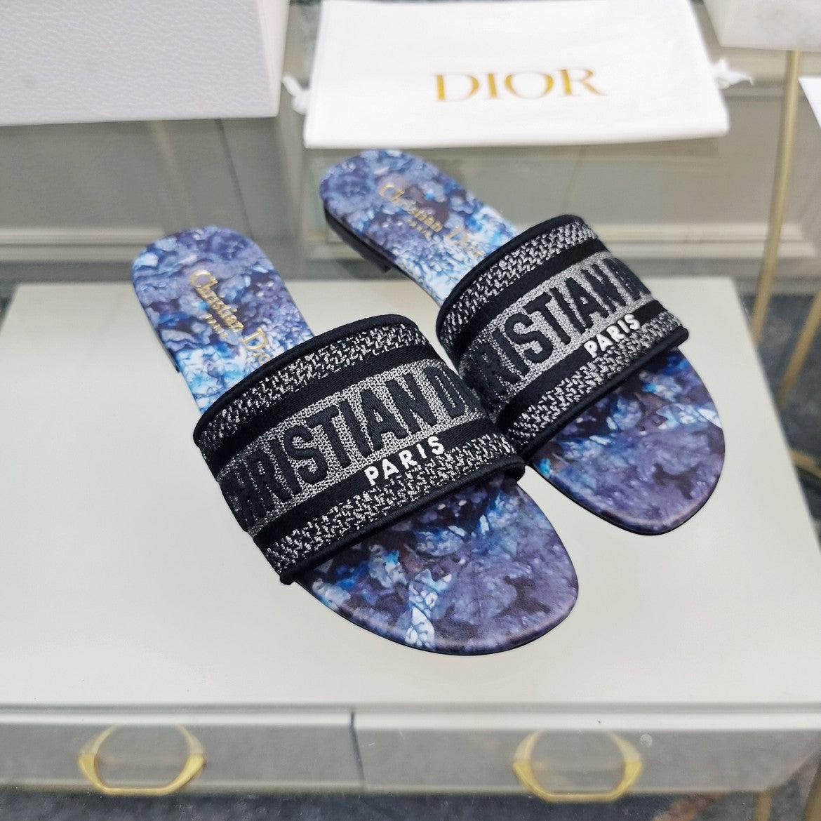 Luxury DiorMule Dway Slide 10mm Multi-motifs Style 72