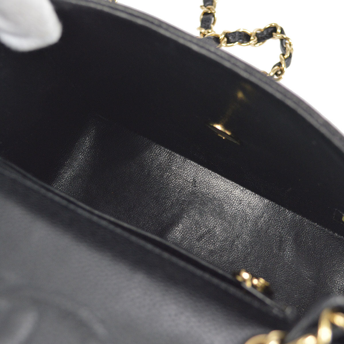 CHANEL 2003-2004 Classic Square Flap Mini 17 Black Caviar 27083