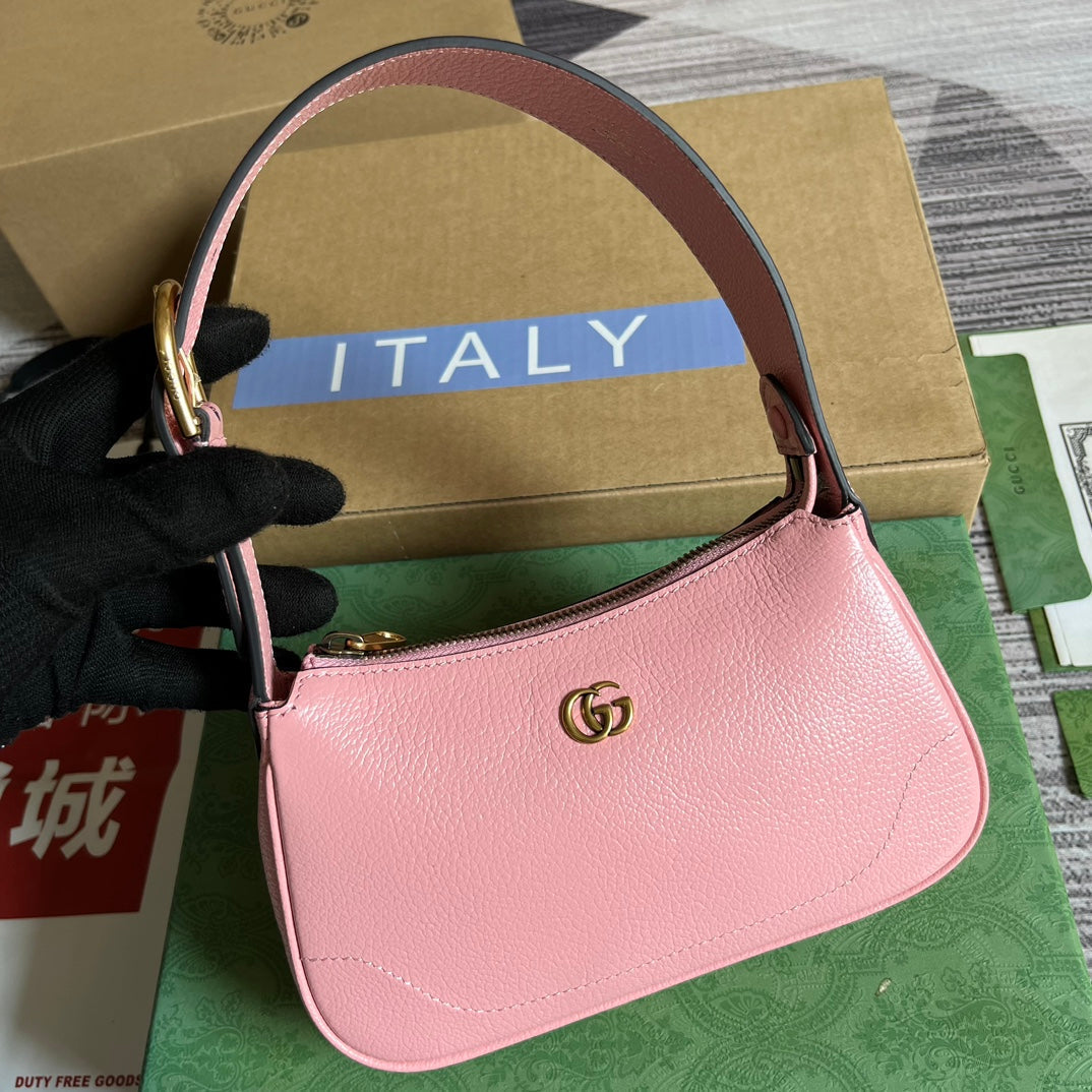 Luxury Gucci APHRODITE MINI 21 SHOULDER BAG IN LIGHT PINK CALFSKIN