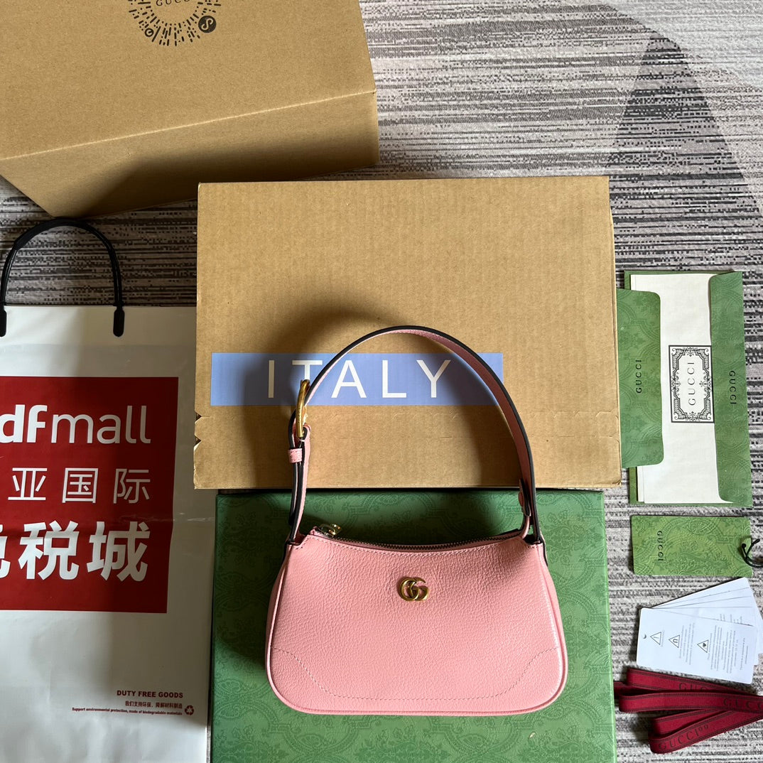 Luxury Gucci APHRODITE MINI 21 SHOULDER BAG IN LIGHT PINK CALFSKIN