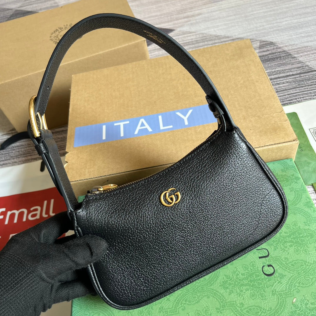 Luxury Gucci APHRODITE MINI 21 SHOULDER BAG IN BLACK CALFSKIN