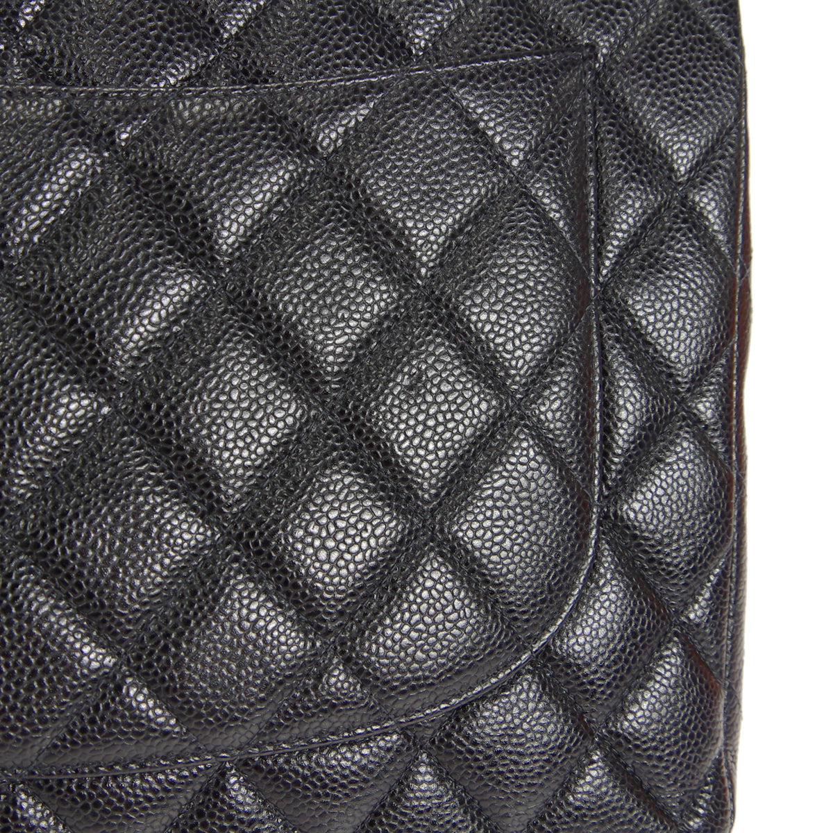 CHANEL 2000-2001 Classic Flap Jumbo SHW Black Caviar 27053