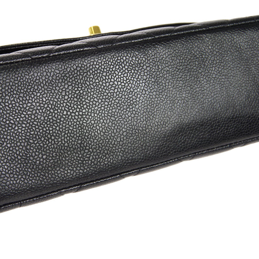 CHANEL 1997-1999 Tall Diana Flap Medium Black Caviar 27060