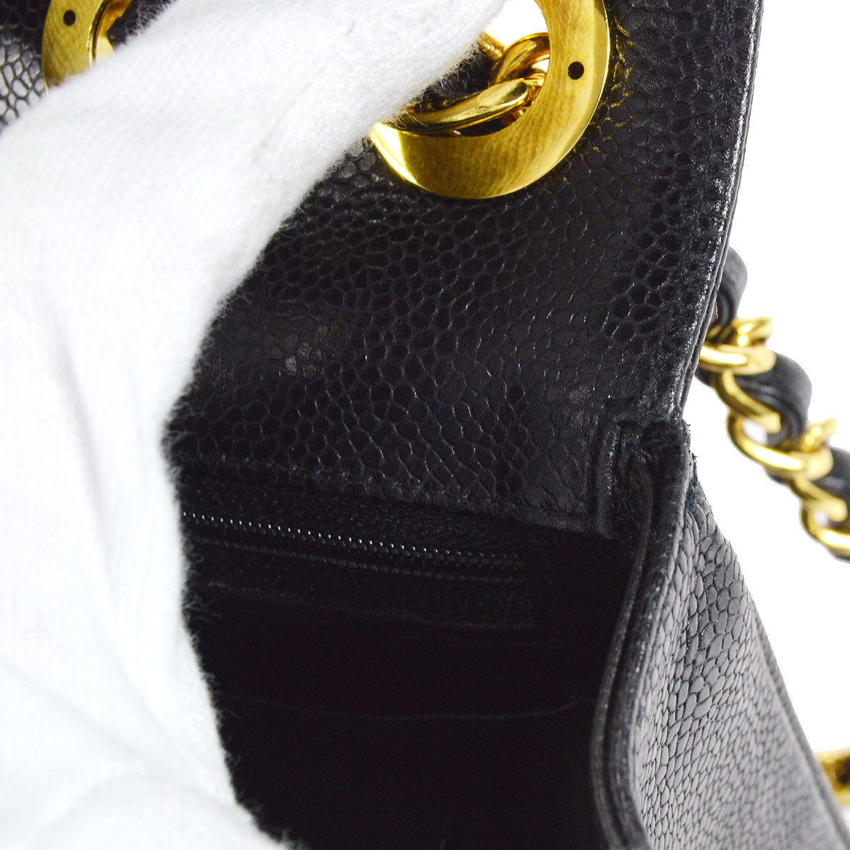 CHANEL★ 1991-1994 Vertical Classic Flap Jumbo Black Caviar 27226