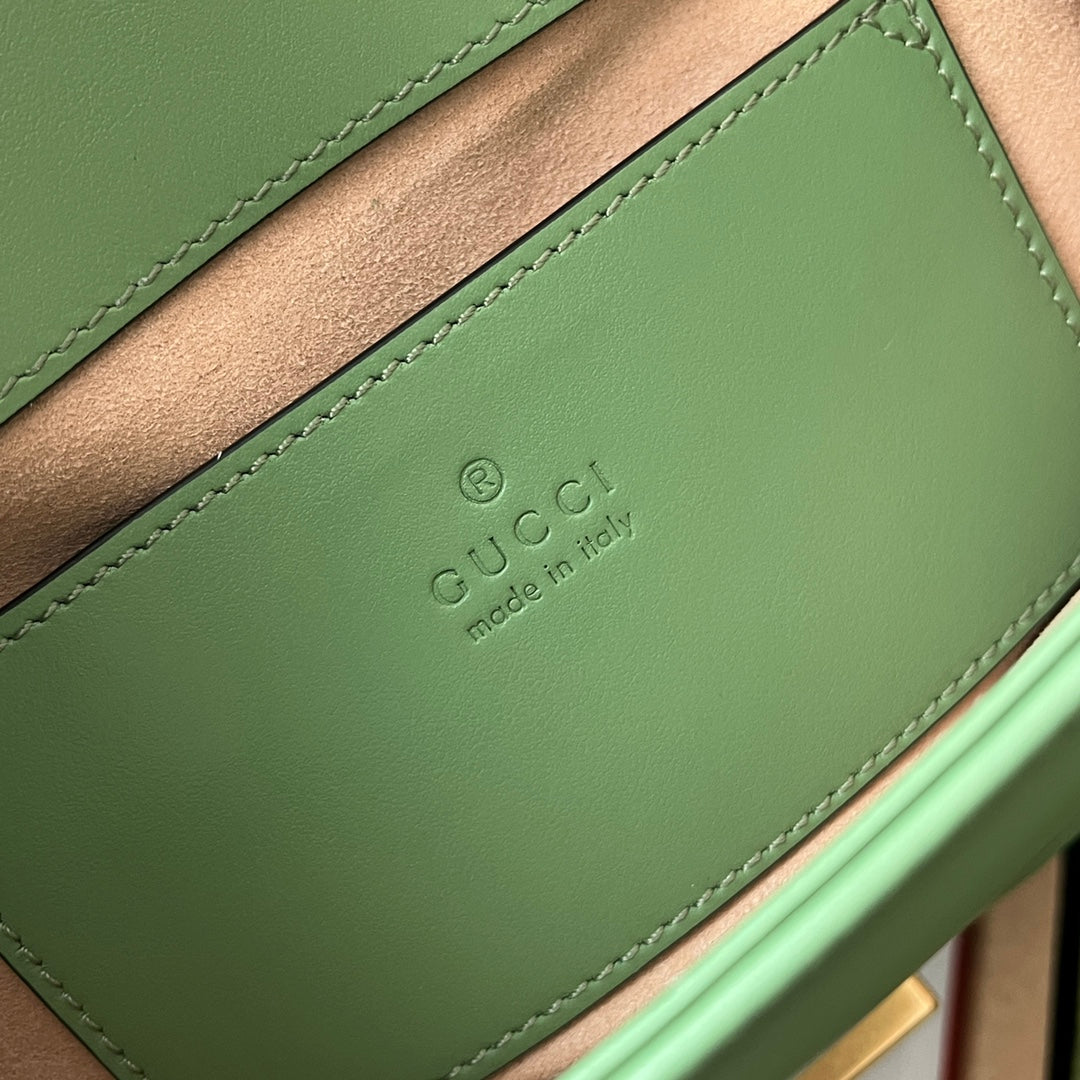 Luxury Gucci gg marmont mini 18cm green calfskin gold hardware