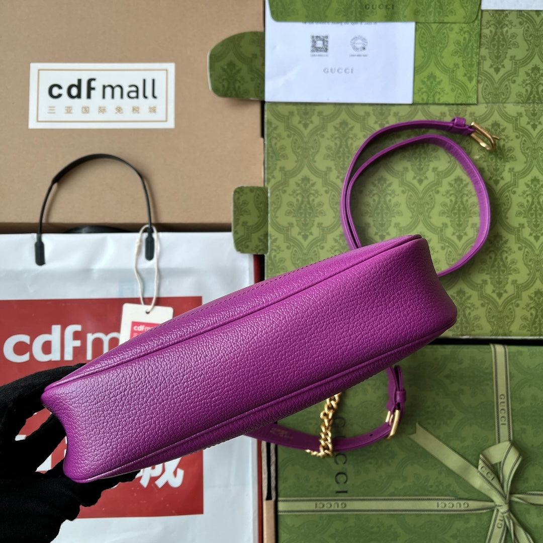 Luxury Gucci SHOULDER BAG 25 IN VIOLET CALFSKIN GOLD HARDWARE