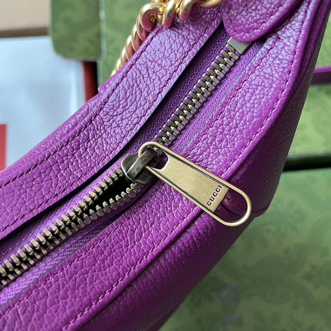 Luxury Gucci SHOULDER BAG 25 IN VIOLET CALFSKIN GOLD HARDWARE