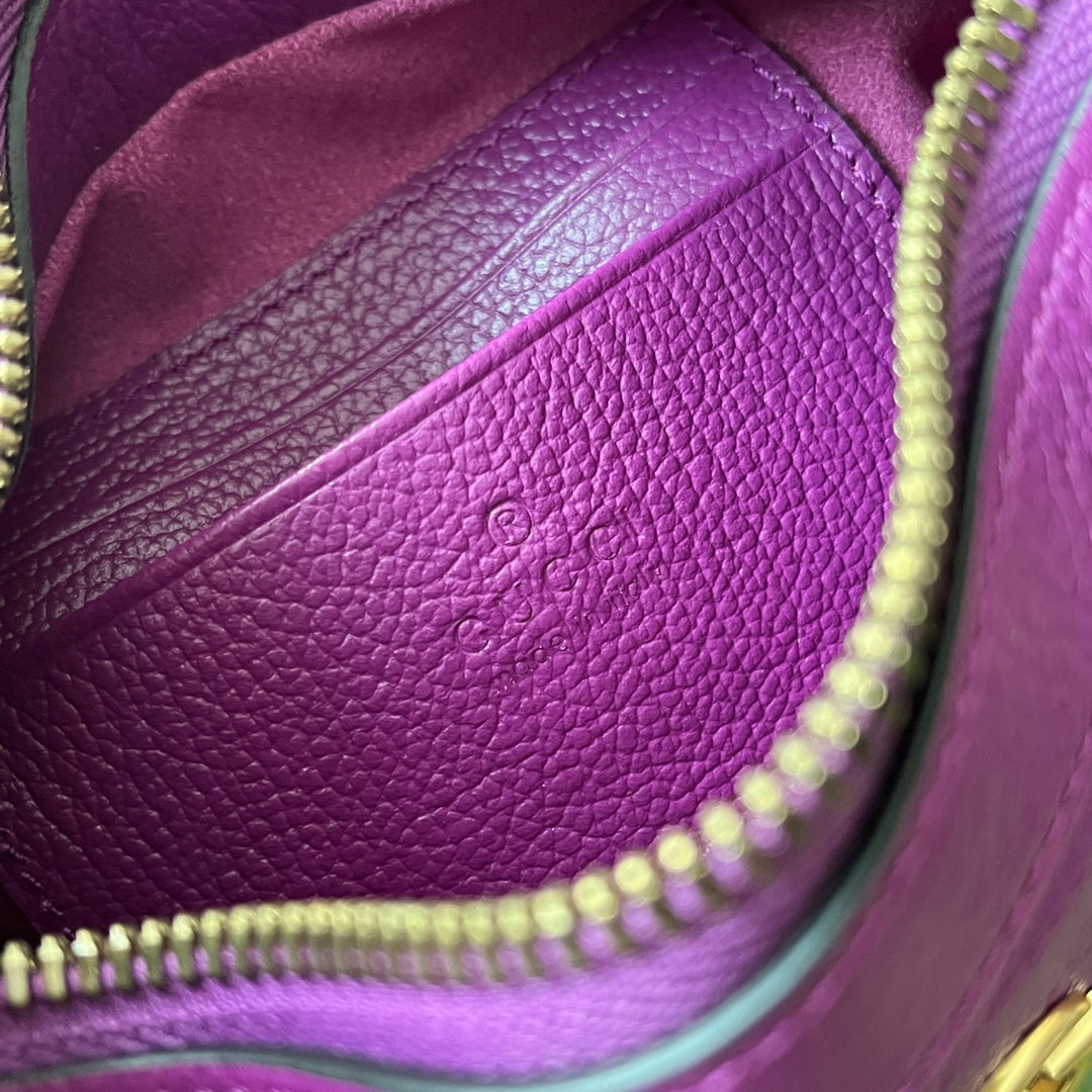 Luxury Gucci SHOULDER BAG 25 IN VIOLET CALFSKIN GOLD HARDWARE