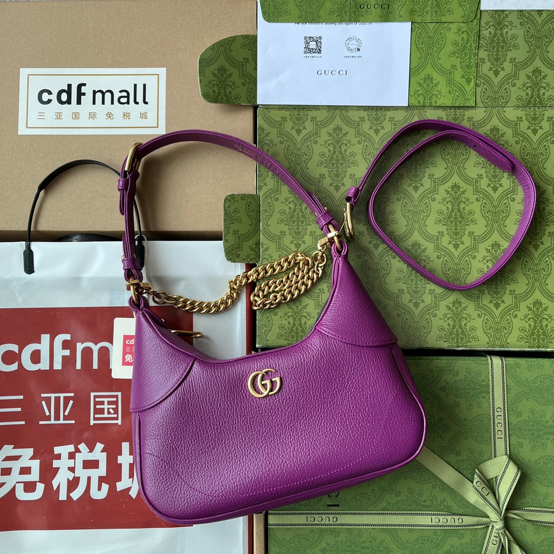 Luxury Gucci SHOULDER BAG 25 IN VIOLET CALFSKIN GOLD HARDWARE