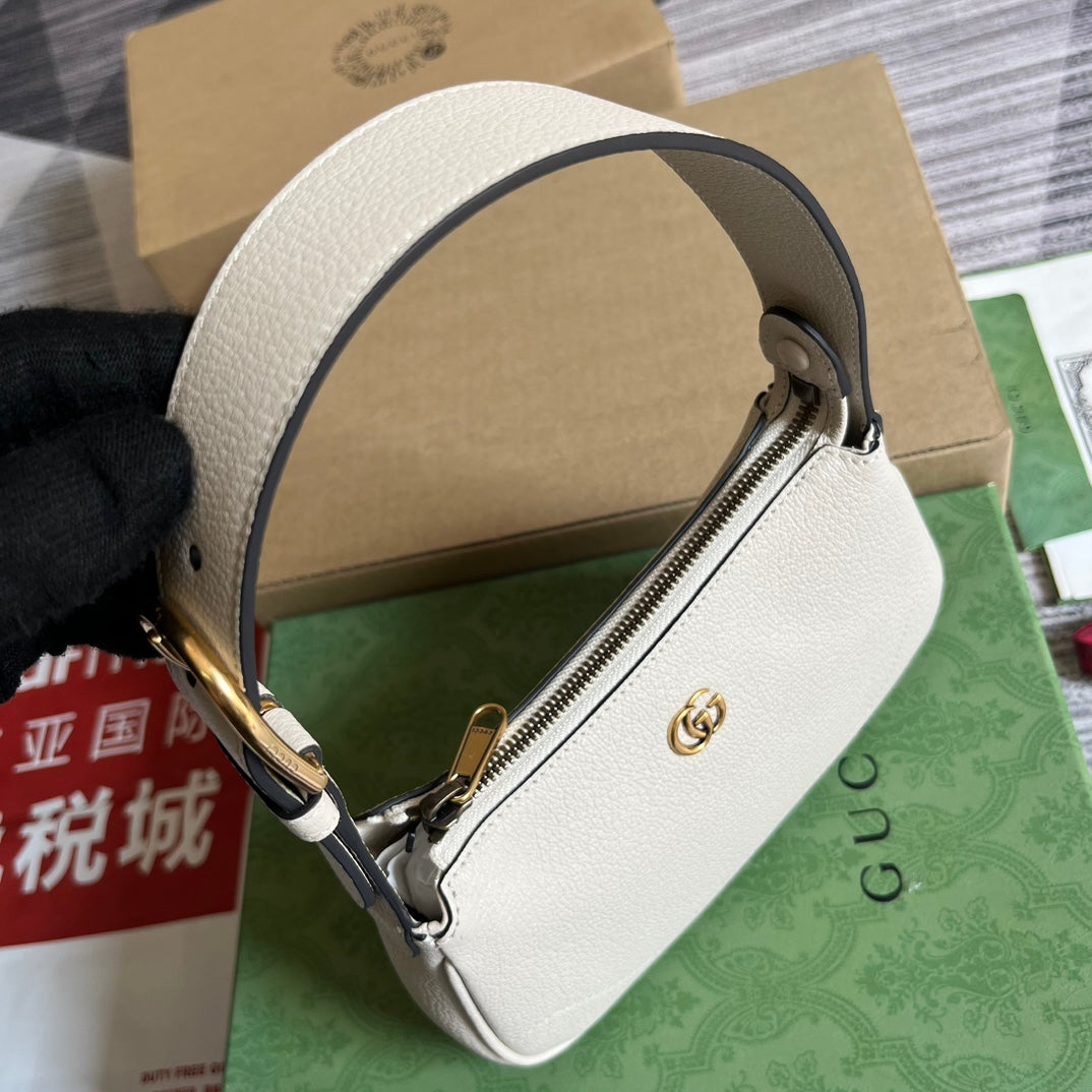 Luxury Gucci APHRODITE MINI 21 SHOULDER BAG IN WHITE CALFSKIN
