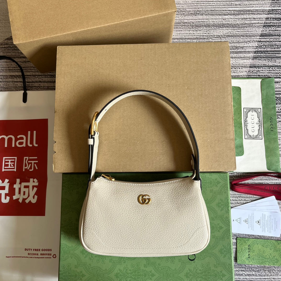 Luxury Gucci APHRODITE MINI 21 SHOULDER BAG IN WHITE CALFSKIN
