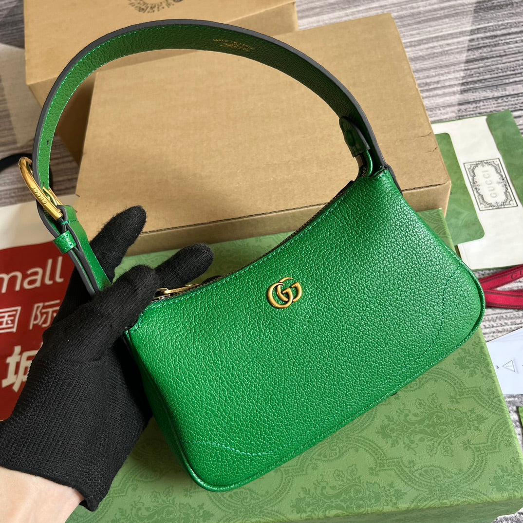 Luxury Gucci APHRODITE MINI 21 SHOULDER BAG IN EMERALD GREEN CALFSKIN